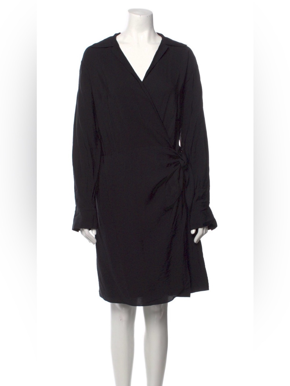 Vince Black Long-Sleeve Wrap Dress